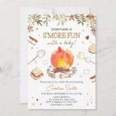 S'more Campfire Baby Shower 招待状 (正面)