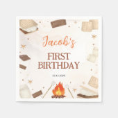 S'more Campfire Birthday Party Napkins スタンダードカクテルナプキン (正面)
