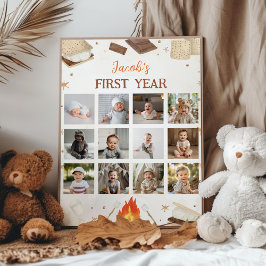 S'more Campfire First Year Photo Milestoneポスター ポスター