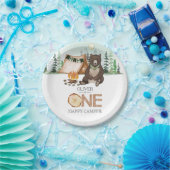 S'more Camping Bear ONE Happy Camper 1st Birthday ペーパープレート (パーティー)