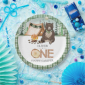 S'more Camping Bear ONE Happy Camper 1st Birthday ペーパープレート (パーティー)