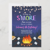 S'more Camping S'more焚き火誕生日招待状 招待状 (正面)