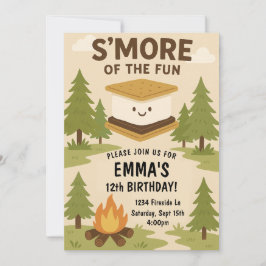 S'more Fun Campfire Birthday Party Invitation 招待状
