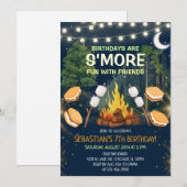 S'more Fun Campfire Smores Birthday Party 招待状 (正面/裏面)