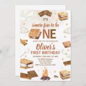 S'more Fun To Be One S'mores Campfire Birthday 招待状 (正面/裏面)