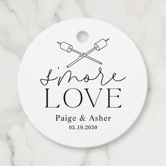 Smore Loveの結婚ブライダル誕生日パーティーメッセージカード フェイバータグ (正面)