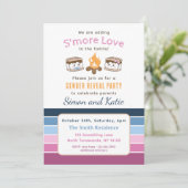 S'more Loveをテーマにしたベビー性別による招待の表示 招待状 (スタンド正面)