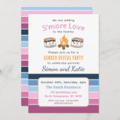 S'more Loveをテーマにしたベビー性別による招待の表示 招待状 (正面/裏面)
