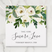 Smore Love白いエレガントフローラガールベビーシャワー フェイバータグ (正面)