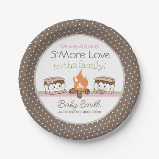 S'more Love赤ちゃんシャワー性別の表示プレート ペーパープレート