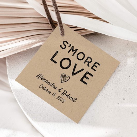 S'more Love |クラフト素朴結婚式の引き出物ラベル フェイバータグ