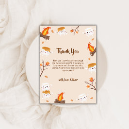 S'more Love 素朴 Camping秋ベビーシャワー サンキューカード