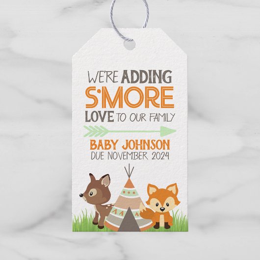 Smore Love Woodland Camperベビーシャワーメッセージカード ギフトタグ