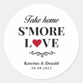 S'more Love's結婚の丸クラシックステッカー ラウンドシール (正面)