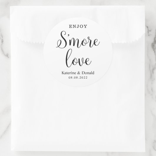 S'more Love's結婚の丸クラシックステッカー ラウンドシール (バッグ)