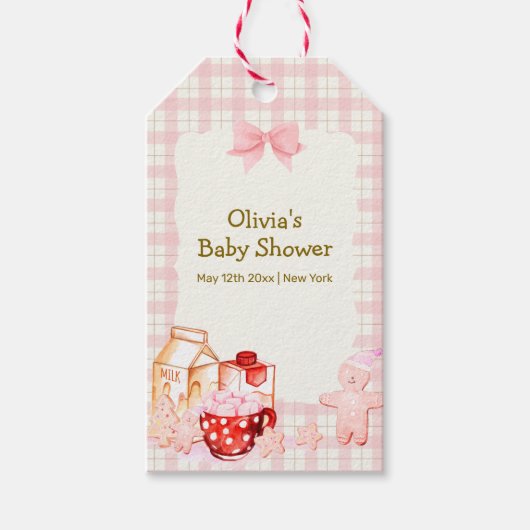 Smore Milk & Cookieジンジャムウィンターベビーシャワー ギフトタグ (正面)