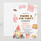 S'more pajamas party theme invitation 招待状 (正面/裏面)