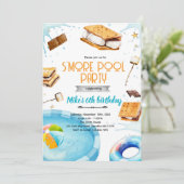 S'more pool birthday party invitation 招待状 (スタンド正面)