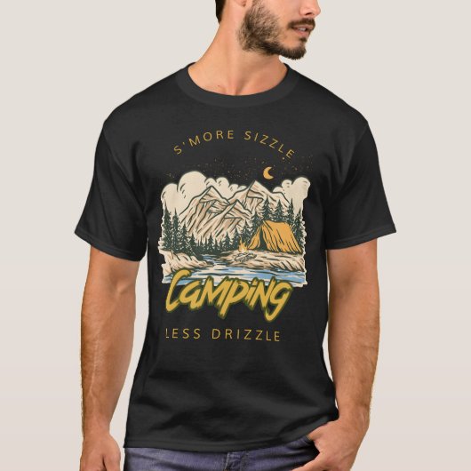 Smore Sizzle Less Drizzle Camping Women retro Tシャツ (正面)