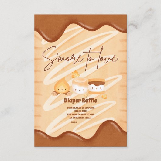 S'more to loveかわいいおむつラッフル エンクロージャーカード (正面)