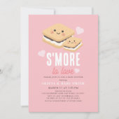 S'more to Loveかわいいピンクガール赤ちゃんシャワー 招待状 (正面)