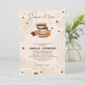 S'more to love bohoベビー男女兼用シャワー 招待状 (スタンド正面)