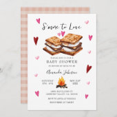 S'more to love Bonfire赤ちゃんシャワー 招待状 (正面/裏面)