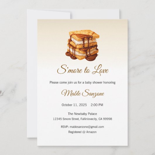 S'more to Love Invitation, Baby Shower 招待状 (正面)