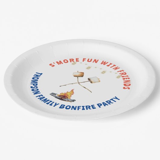 S'moresおもしろい焚き火バックヤードクックアウトフレンドシップ ペーパープレート (アングル)
