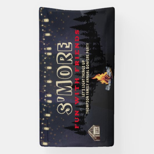 S'moresおもしろい焚き火バックヤードクックアウトフレンドシップ 横断幕 (縦)