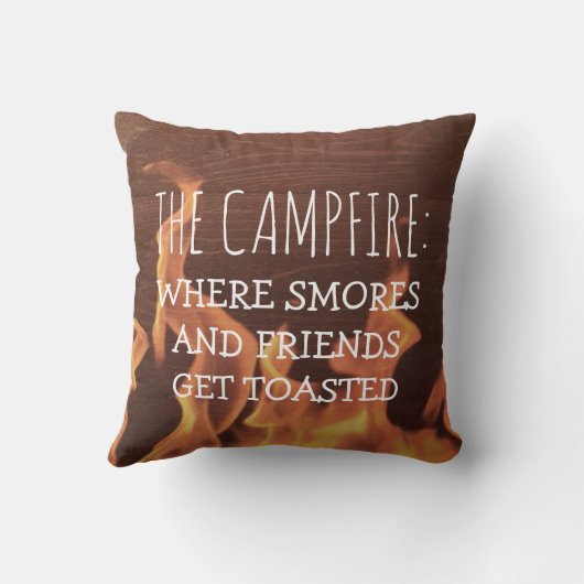 Smoresの友人を言うおもしろいなキャンプのキャンプファイヤー クッション (裏面)