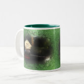 S'Moresの寝袋の緑のマグ ツートーンマグカップ (正面左)