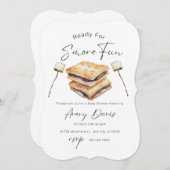 S'moresをテーマにしたベビーシャワー招待状 (正面/裏面)