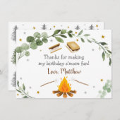 S'moresキャンファイアグリーンリー誕生日ありがとう サンキューカード (正面/裏面)