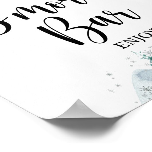 S'Moresバーサインレッドウィンタークリスマスツリートラック ポスター (角)