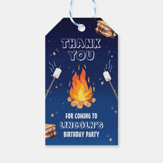 S'moresパーティーサンキューメッセージカード ギフトタグ (正面)