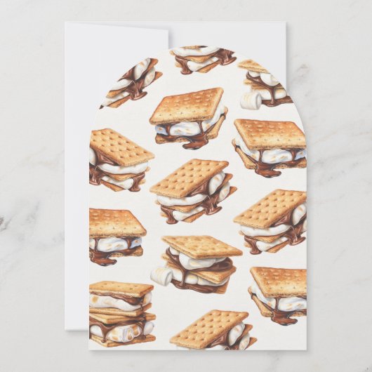 S'mores秋焚き火アウトドアカップルシャワー 招待状 (裏面)