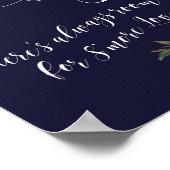 Smores Bar sign navy floral wedding ポスター (角)