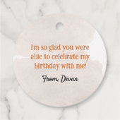 S'mores Birthdayパーティー フェイバータグ (裏面)