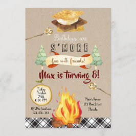 Smores Birthday Invitation, S'mores Invitation 招待状