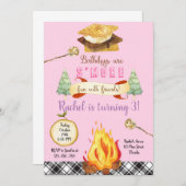 Smores Birthday Invitation, S'mores Invitation 招待状 (正面/裏面)