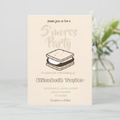 S'mores Birthday Party Invitation – Cozy Campfire 招待状 (スタンド正面)