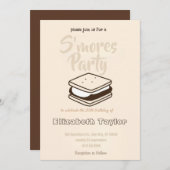 S'mores Birthday Party Invitation – Cozy Campfire 招待状 (正面/裏面)