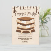 S'mores Birthday Party Invitation – Cozy Campfire  招待状 (スタンド正面)