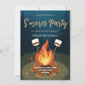 S'mores Birthday Party Invitation – Cozy Campfire  招待状 (正面)