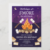 S'mores Birthday Party S'mores Camping Birthday 招待状 (正面)