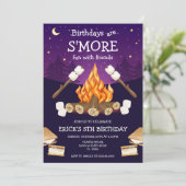 S'mores Birthday Party S'mores Camping Birthday 招待状 (スタンド正面)