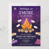 S'mores Birthday Party S'mores Camping Birthday 招待状 (正面)