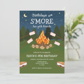 S'mores Birthday Party S'mores Camping Birthday 招待状 (スタンド正面)