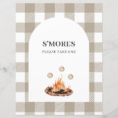 S'mores Campfire Party Custom Favor Sign (正面)